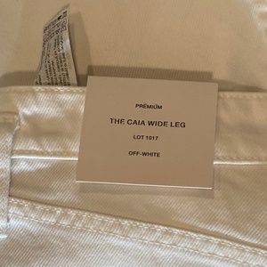 Zara wide leg cream colored Caia jeans